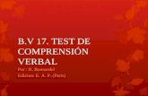 B.V 17. TEST DE COMPRENSIÓN VERBAL Por : R. Bonnardel Edicion: E. A. P. (París)