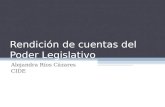 Rendición de cuentas del Poder Legislativo Alejandra Ríos Cázares CIDE.