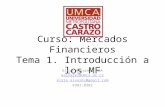 Curso: Mercados Financieros Tema 1. Introducción a los MF Elsie Álvarez, MBA ealvarez@umca.ac.cr elsie.alvarez@gmail.com 8382-0382.