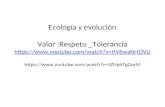 Ecología y evolución Valor :Respeto _Tolerancia   .
