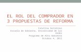EL ROL DEL COMPRADOR EN 3 PROPUESTAS DE REFORMA Catalina Gutiérrez Escuela de Gobierno, Universidad de los Andes Programa de Alto Gobierno Octubre 4, 2012.