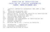 DIRECCION DE INVESTIGACION FACULTAD DE CIENCIAS AGRONOMICAS CUENTA  ENERO-DICIEMBRE 2011