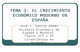 TEMA 2: EL CRECIMIENTO ECONÓMICO MODERNO EN ESPAÑA