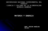 UNIVERSIDAD NACIONAL EXPERIMENTAL DEL YARACUY CIENCIA Y CULTURA DE LA ALIMENTACION QUÍMICA GENERAL