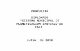 PROPUESTA DIPLOMADO “ SISTEMA MUNICIPAL DE PLANIFICACION SANTIAGO DE CALI” Julio  de 2010