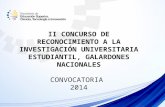 Galardones Nacionales, Convocatoria 2014