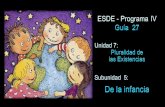 ESDE - Programa IV Guía  27 Unidad 7:  Pluralidad de  las Existencias Subunidad  5: De la infancia