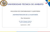 UNIVERSIDAD TECNICA DE AMBATO FACULTAD DE CONTABILIDAD Y AUDITORIA ADMINISTRACION DE LA AUDITORÍA