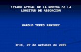 ESTADO ACTUAL DE LA MEDIDA DE LA LONGITUD DE ABSORCIÓN HAROLD YEPES RAMIREZ
