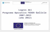 Logros del Programa Operativo FEDER  Galicia  2007-2013 (año 2012)