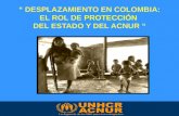 “ DESPLAZAMIENTO EN COLOMBIA: EL ROL DE  PROTECCIÓN DEL ESTADO Y DEL ACNUR “