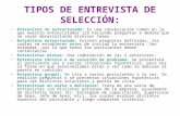 TIPOS DE ENTREVISTA DE SELECCIÓN: