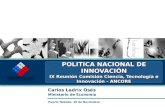 POLITICA NACIONAL DE INNOVACIÓN IX Reunión Comisión Ciencia, Tecnología e Innovación - ANCORE