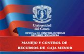 MANEJO Y CONTROL DE  RECURSOS DE  CAJA MENOR