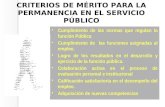 CRITERIOS DE MÉRITO PARA LA PERMANENCIA EN EL SERVICIO PÚBLICO