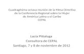 Lucía Pittaluga  Consultora  de CEPAL Santiago , 7 y 8 de noviembre de 2012