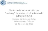 Efecto de la introducción del “ranking” de notas en el sistema de admisión 2013
