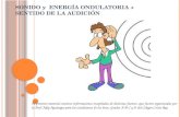 SONIDO y  ENERGÍA ONDULATORIA + SENTIDO DE LA AUDICIÓN