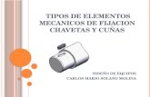 TIPOS DE ELEMENTOS MECANICOS DE FIJACION  CHAVETAS Y CUÑAS