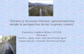 “Género y recursos hídricos: aproximaciones desde la perspectiva de las mujeres rurales”