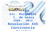 25 años Esc. Margarita C. de Geary -  2013 Resolución 445  Convivencia Escolar