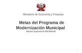 Metas del Programa de Modernización Municipal  Decreto Supremo Nº 002-2010-EF