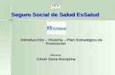 Seguro Social de Salud  EsSalud Introducción –  Historia –  Plan Estratégico de Promoción Alumno: