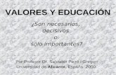 VALORES Y EDUCACIÓN