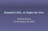 Español 631, el Siglo de Oro