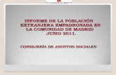 INFORME DE LA POBLACIÓN EXTRANJERA EMPADRONADA EN LA COMUNIDAD DE MADRID   JUNIO 2011.