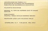 UNIVERSIDAD  DE PUEBLA S.C DIVISION DE ESTUDIOS DE POSGRADOS MAESTRIA EN DESARROLLO EDUCATIVO