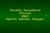 Escuela Secundaria Oficial 0814 “Adolfo Sánchez Vázquez”