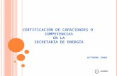 CERTIFICACIÓN DE CAPACIDADES O  COMPETENCIAS EN LA SECRETARÍA DE ENERGÍA