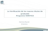 La Verificación de los nuevos títulos de graduado Programa VERIFICA