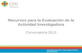 Recursos para la Evaluación de la Actividad Investigadora