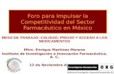 Foro para Impulsar la Competitividad del Sector Farmacéutico en México