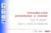 Curso de AgroWin  FASE II- COSTOS DE PRODUCCIÓN