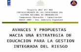 Proyecto URU/ 07/ 003  FORTALECIMIENTO DE LAS CAPACIDADES DEL  SISTEMA NACIONAL DE EMERGENCIAS