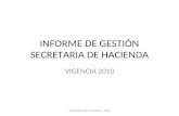 INFORME DE GESTIÓN SECRETARIA DE HACIENDA
