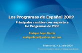 Los Programas de Español 2009