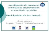 Liliana Manzano   Proyecto “Prevenir” URB-AL-San Joaquín