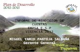 INFORME DE RENDICION DE CUENTAS EMPSA E.S.P VIGENCIA 2012 MIGUEL YAMID PANTOJA SALDAÑA