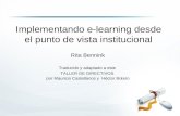 Implementando e-learning desde el punto de vista institucional
