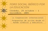 FORO SOCIAL IBÉRICO POR LA EDUCACIÓN