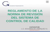 REGLAMENTO  DE LA NORMA DE REVISIÓN DEL SISTEMA DE CONTROL DE CALIDAD