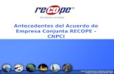 Antecedentes del Acuerdo de Empresa Conjunta RECOPE - CNPCI