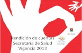 Rendición de cuentas Secretaría de Salud Vigencia 2013