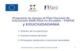 Programa de Apoyo al Plan Decenal de Educación 2006-2015 en Ecuador - PAPDE  y EDUCIUDADANIA