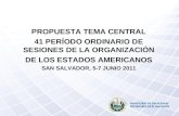 PROPUESTA TEMA CENTRAL 41 PERÍODO ORDINARIO DE SESIONES DE LA ORGANIZACIÓN
