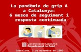La pandèmia de grip A  a Catalunya:  6 mesos de seguiment i  resposta continuada